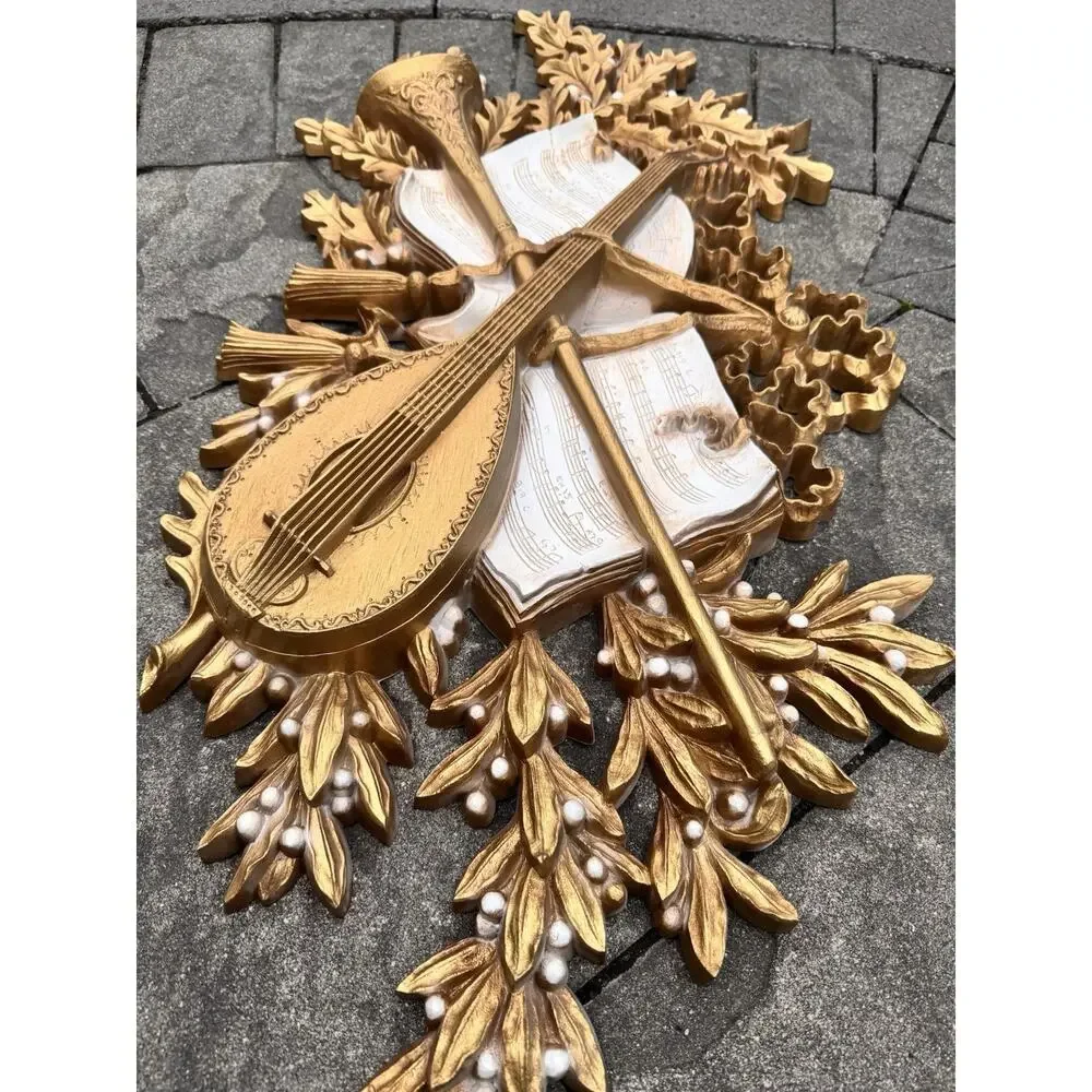 VTG Burwood Wall Hanging Plaque Music Songbook Lute Horn Italian Rubatos 34x17”